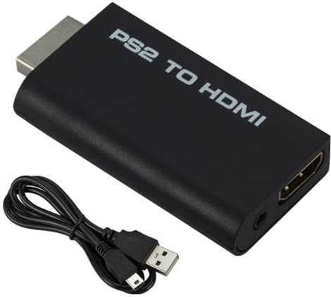 Wress PS2 to HDMI Converter, HDMI Adapter with 3.5mm Audio Output for HDTV HDMI Monitor, Compatible with All PS2 Models, Easy Setup and HD Video Quality