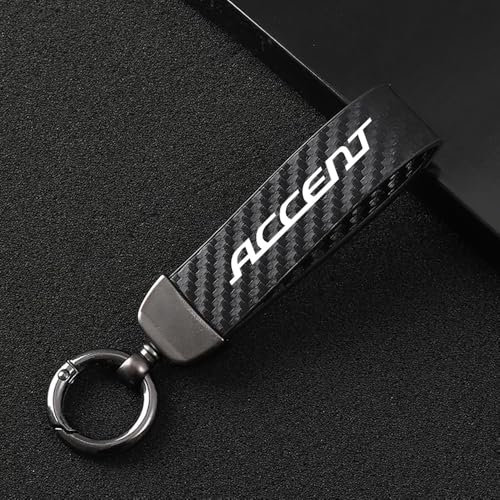 YHRNN Porte-clés de Voiture pour Hyundai Accent, Clé de Voiture Hommes et Femmes Anti-Perte Auto Porte-clé Accessoires,Black