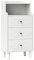 HOMCOM Cómoda con 3 Cajones Cómoda de Dormitorio Estrecha con Estantes Abiertos Anti-vuelco Cajonera Alta para Salón Pasillo 47x29x95 cm Blanco Veteado
