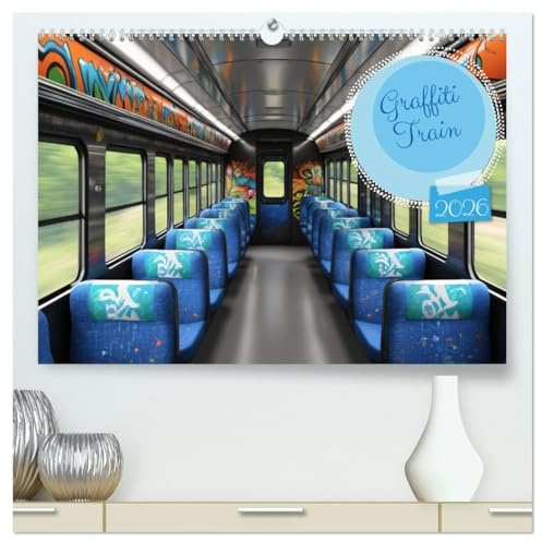 Graffiti Train (hochwertiger Premium Wandkalender 2026 DIN A2 quer), Kunstdruck in Hochglanz: Faszinierende Graffiti-Kunst in Zugabteilen - ein Jahr voller urbaner Reiselust. (CALVENDO Orte)