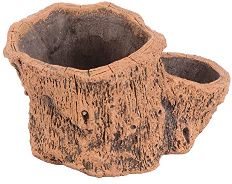 HEMOTON 1 Pièce Pot de Fleurs Imitation Bois Ciment pour Pots de Fleurs à l'extérieur Décor Pots de Plantes de Jardin jardinières en béton Pot de Fleur en béton Brown