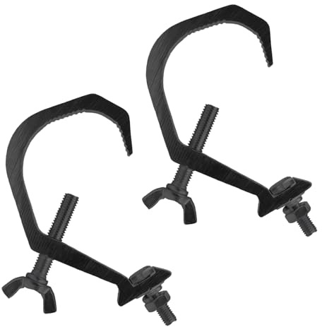 2Pack Truss Clamp Half Coupler 40mm-60mm Traversen Klammern für Bühnenlicht Klemme, Tragkraft 30kg Traverse Klammer Haken Halbschelle für DJ Licht, Truss Schellen Traversen Klemmen C Zwingen