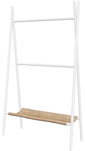 TOTIKI Toallero De Pie Toallero De 2 Niveles con Estante, Soporte De Toalla De Metal, Soporte De Toalla Independiente para Baño Soporte Toallas Baño(White)