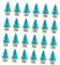 KONTONTY 24pcs Mini Christmas Tree Ornaments Blue Green Desktop Decorations for Home Office Restaurant Compact Base for Festive Craft Displays Holiday Decor