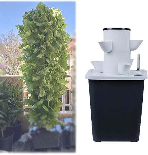 Kit de sistema de cultivo hidropónico, torre de jardín vertical de 30 agujeros con bomba para hierbas, frutas y verduras, de 2 a 6 capas