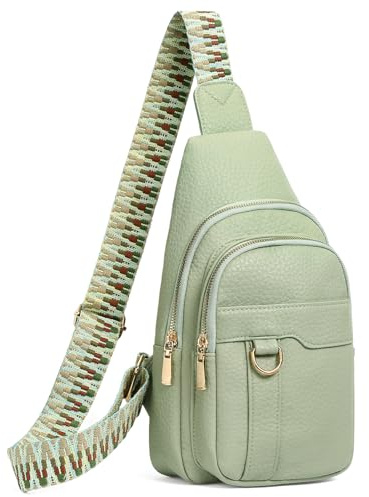 GAEKEAO Brusttasche Damen, Sling Bag Crossbody PU Leder mit Verstellbarer Gurt Kleine Umhängetaschen Schultertasche für Reisen Wandern Einkaufen, Geschenk für Frauen