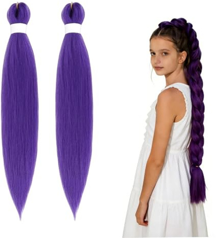 HTTDSLF Pre Stretched Braiding Hair Extension per Treccine, 30 Extension Treccine, Fibra Sintetica Capelli per Treccine Africane, Capellis Finti Trecces Parrucca Festa Halloween Costume Cosplay