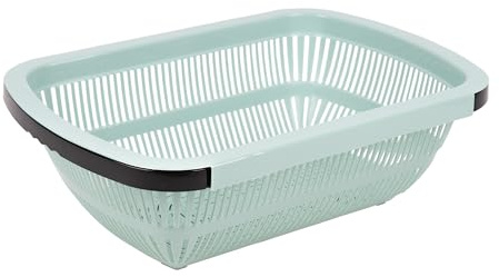 Cofan Escurridor para fregadero extensible, Colador rectangular verde o marrón de fregadero, 50,5 x 24,5 x 11,5 cm, Ajustable al fregadero, Ideal para lavar y escurrir alimentos (1, Verde)