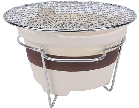 Fabater Tonofen, Tragbarer Holzkohle-Tischgrill, Kleine Grillöfen, Kochzubehör für Draußen, Drinnen, Teekanne, Grillen, Zuhause, Camping