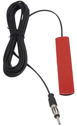 Antena Interior para Coche, Antena de Radio FM para Coche con Montaje Adhesivo Oculto y Conector DIN – Compatibilidad para Vehículos, Camiones y SUVs – Mejora la Recepción en Sistemas de Audio HD