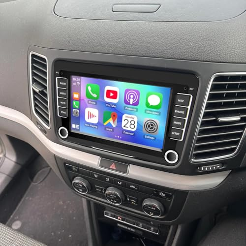 Android 13 Autoradio für Seat Alhambra Mk2 2010-2018 mit kabellosem Carplay | 2+64G 7 Zoll Touchscreen Auto Stereo Display Player Radio GPS Navigation Head Unit mit Android Auto FM RDS Rückfahrkamera
