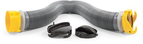 Camco 39665 Deluxe 3 m Abwasserschlauch-Verlängerung – robustes Design mit Drehbeschlägen, einfach zu bedienen und komprimiert für einfache Lagerung, Aufbewahrungskappen im Lieferumfang enthalten,