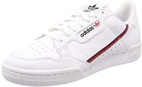 Adidas Herren Continental 80 Gymnastikschuhe, Weiß (Ftwr White/Scarlet/Collegiate Navy), 37 1/3 EU