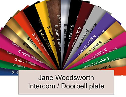 Plaque Interphone Ou Sonnette Adhésive PVC – Plaque Gravée À Personnaliser 6 x 1,5 cm – 21 Couleurs Disponibles (Beige)