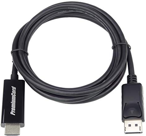 PremiumCord Adapterkabel DisplayPort 1.2 auf HDMI 2.0 M/M 1 m, DP 1.2 auf HDMI 2.0, Kompatibel mit Video 4K@60Hz 2160p, UHD, FULL HD 1080p, HDCP, schwarz