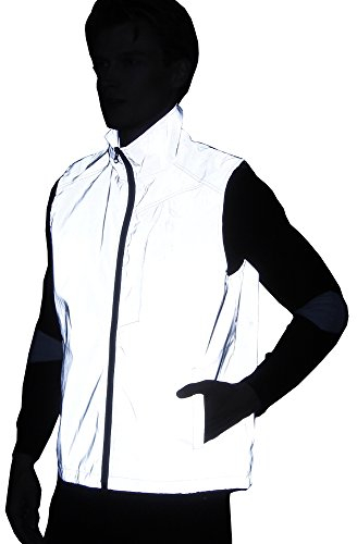 NewL Hommes Femmes 3 m Gilet réfléchissant Veste Casual Hiphop Coupe-vent Nuit Sportive Manteau à Capuche Vêtements Fluorescents, Grau, M