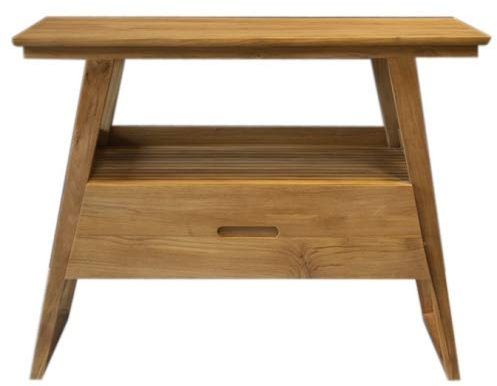 Waschbeckenunterschrank Helena Teak Massivholz Breite vom Unterschrank 105 cm