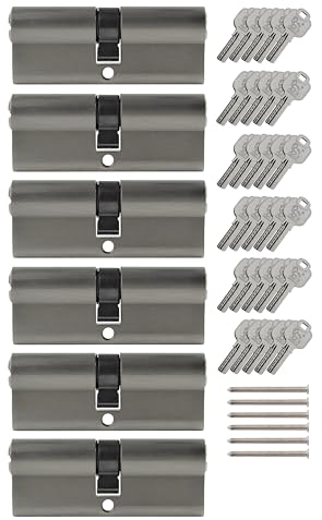 6x Profilzylinder 90 mm 45/45 gleichschließend inkl. 30 Schlüssel