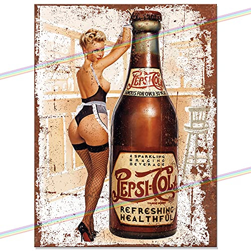 Metallschilder – Pepsi Pin Up Girl Logo Man Cave, Blechschild zum Aufhängen für Küche, Schuppen, Garage, klein (15 x 10 cm)