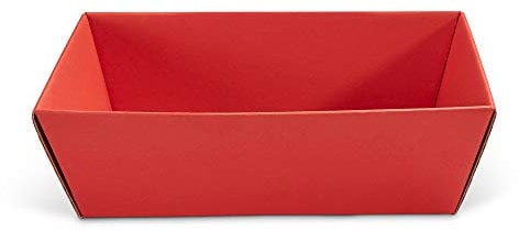 10 x PresentFill® Präsentkorb leer ohne Inhalt - Geschenkkorb aus umweltfreundlichen 100% Recycling Karton - rechteckig - Rubin Rot - Made in Germany für Weihnachten - Ostern - Hochzeit - Geschenke