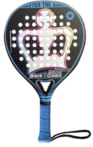 Black Crown - Pala de Padel Piton Nakano 15k - Forma Redonda - Control y Potencia - Peso 355 gr - Marco 38 mm con Doble Tubular de Fibra Carbono 80% - Resistente - Marta Marrero - Nivel Avanzado