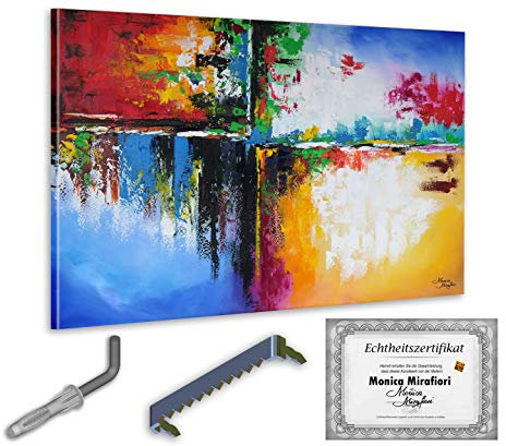 Monica Mirafiori I 100% HANDGEMALT I Gemälde Abstract 120x80cm | Gemälde Handgemalt | Acrylgemälde | Sehr Großes Acrylbild I Moderne Kunst I Kunstbilder