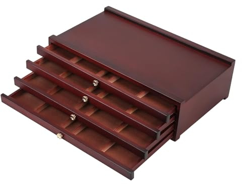MEEDEN Holz Aufbewahrungsbox für Künstler mit 4 Schubladen, Multifunktional Malkoffer für Marker Organizer, Stifte Aufbewahrung mit Schublade in Walnuss für Marker Pinsel Werkzeuge