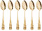 GRÄWE Kaffeelöffel 6 Stück Edelstahl, Serie Rosendekor, goldfarben