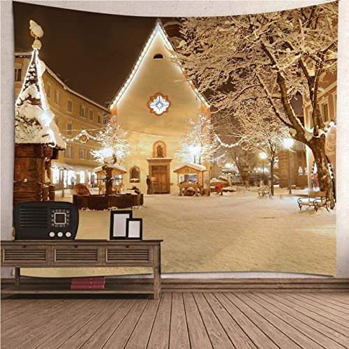 Bishilin Natale Giardino Arazzo Rami Colorati per Soggiorno Camera da Letto Dormitorio Murale Decorazione,Festa Sfondo, 260x240CM