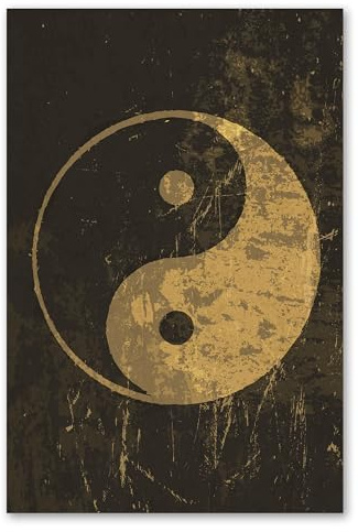Postereck - 1821 - Yin Yang, Entspannung Kreis Spirituell Meditation - Kunst Wandposter Fotoposter Bilder Wandbild Wandbilder - Leinwand - 60,0 cm x 40,0 cm