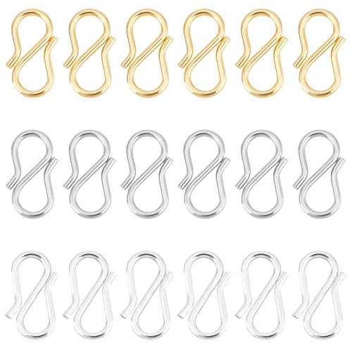 UNICRAFTALE Ca. 60 Stück 3 Farben S Hakenverschlüsse 304 Edelstahl Kettenverschlüsse Hypoallergene Metallverschlüsse Für Die Schmuckherstellung von Halsketten