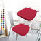 Aselbia 2er Set Stuhlkissen 43x40x3cm mit Bändern,Waschbare Sitzkissen rutschfest,Stuhlauflage Stuhlpolster Sitzkissen,Abnembar Bezug Mit Reißverschluss,Ideal für Zuhause Büro Küche Esszimmer,Weinrot