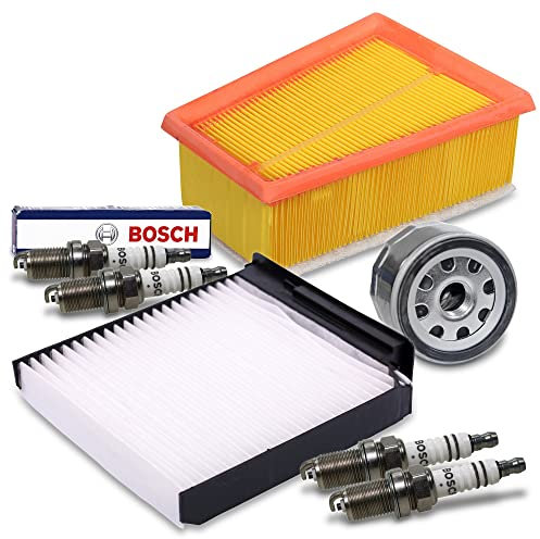 ATEC Germany Inspektionspaket Filterset mit 1x Luftfilter, 1x Innenraumfilter, 4x Zündkerze Super Plus FR7DC+, Kompatibel mit DACIA DUSTER (HS_), LOGAN (LS_)(KS_), SANDERO, RENAULT LOGAN I (LS) (KS_)