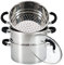 Royal Cuisine 3 Tier Multi Tier Layer Stainless Steel Steamer Pot With Stackable Pan Insert/Lid, Vegetable Steamer Cooker, Size: 18cm