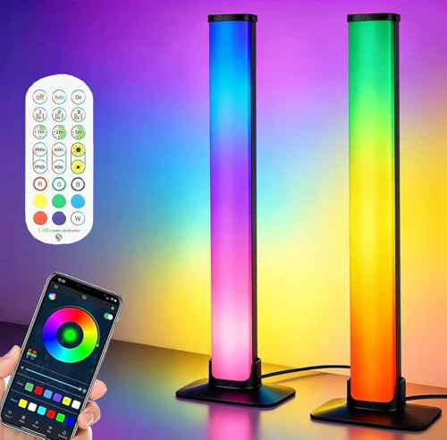 LED Lightbar, 2 pezzi Smart LED Lightbars, RGB TV Ambient Lamp Backlight con App e telecomando, Barra Smart Lampada Sincronizzazione con Musica TV, Light Bar per il gioco, PC Deco