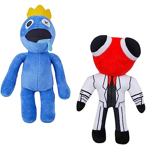 2PCs Rainbow Friends Plüsch. Regenbogen Freunde Plüschpuppen. Weiche Puppe Regenbogenfreunde als Geschenk für Jungen und Mädchen. Blue und Red.