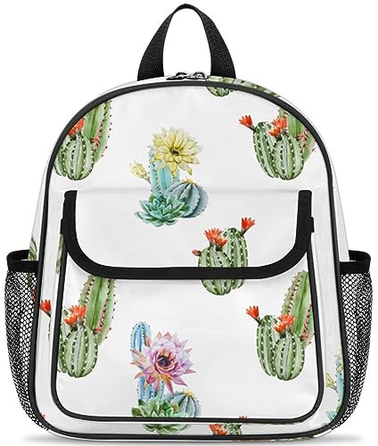 Muster Tropische Kaktus Kinder Rucksäcke für Kinder Jungen Mädchen Kaktus Blume Kleinkind Rucksack Rucksack Schule Kita Bookbag, farbig, 13 L