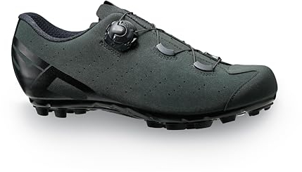 Sidi | XC Langlaufschuhe, professionelle Mountainbike-Schuhe für Herren MTB Speed 2, innovatives Verschlusssystem, integrierte Ferse, MTB-Wettkampfsohle, Dunkelgrün/Schwarz, 42 EU