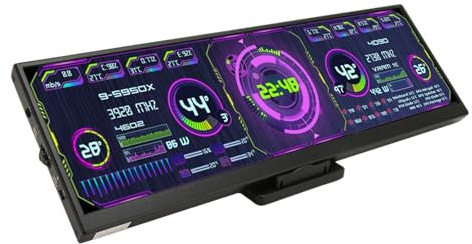 Zopsc Computer Temp Monitor, 12.7 Inch 4K PC Sensor Panel Display for Aida64 Sub, IPS USB Mini Screen CPU GPU RAM Data Monitor for PC Laptop Desktop