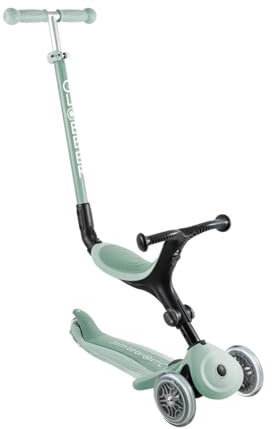 Globber - GO•UP Active Eco – Skalierbarer Tretroller, 3 Räder mit Sitz, für Kinder von 15 Monaten bis 6 Jahren, Grün