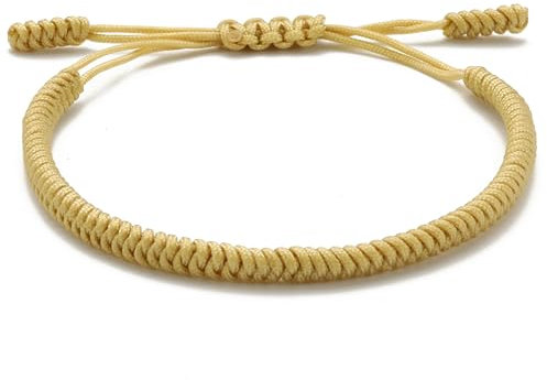 LUCKY BUDDHIST - Glücksarmband + Anhänger/Halskette! Für Teen Männer Frauen - Geflochtene Freundschaftsarmbänder - Mit Liebe handgefertigt - Tibet Stil - Einstellbares Handgelenk Armband