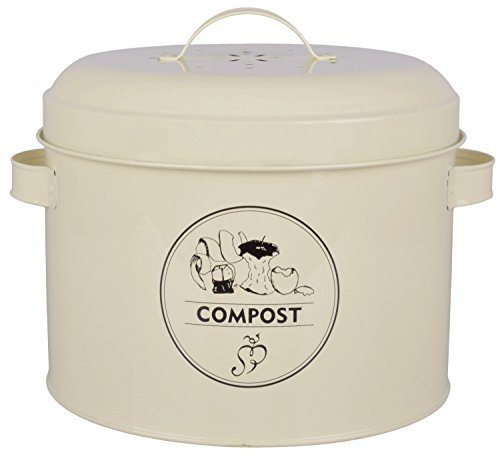 Composteur en métal avec filtre à charbon actif crème