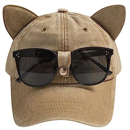 SRZYMJ Damen Ponytail Baseball Cap im Batik Look mit Mesh Einsatz, Basecap, Klettverschluss verstellbar Khaki