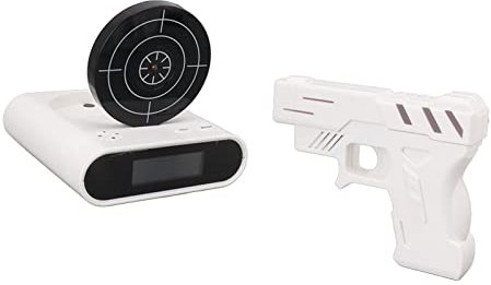 Stylebest LED-Display-Wecker Schießgeräte mit Interessanten Klingeltönen, Ziel-Desktop-Uhr 5 V, Moderne Digitale Tischuhr