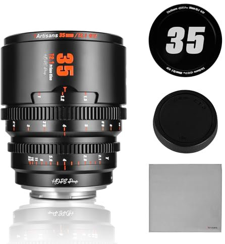 7artisans Objectif cinéma Professionnel T2.1 35 mm, Cadre S35 Compatible avec Monture Canon RF-S pour Red Komodo/Komodo X/Canon C70/R7/R50/R35 (Noir)