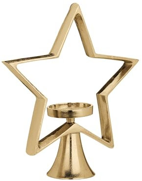 EGLO LIVING Deko Stern Mukayle, stehender Weihnachtsstern mit Kerzenhalter, Weihnachtsdeko Fensterbank, Tischdeko Weihnachten für Stumpenkerzen, Metall in Gold, 41 x 41,5 cm