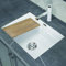 Cucina lavello completo，lavatoio ceramica，lavandino da esterno，lavello da incasso，Con lavatoio e rubinetto estraibile, adatto per bagni, cucine, esterni, bar, locali pubblici e camper(34 * 45cm)
