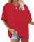 florynova Womens Tops Summer Oversized Tshirt Crewneck Short Sleeve Casual Blouse（Red，M