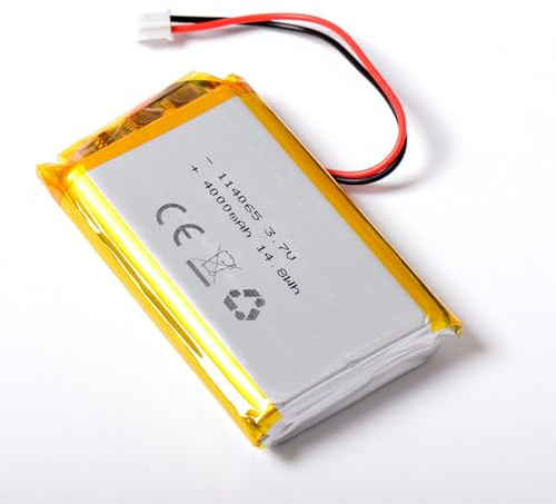 AFTERTECH 114065 4000mAh 4Ah 65x40x11mm CELLA POLIMERI DI LITIO LI-POLIMER LIPO 3,7v 3,7v RICARICABILE CON BMS E CONNETTORE JST PHR 02 M4N1