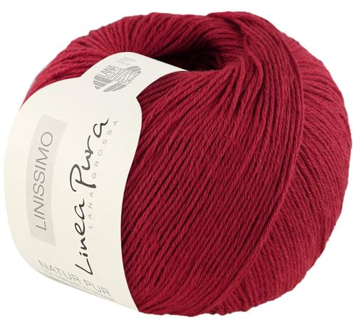 LANA GROSSA Linissimo | Leichtes, locker verzwirntes Baumwoll-Leinengarn | Handstrickgarn aus 50% Baumwolle & 50% Leinen | 50g Wolle zum Stricken & Häkeln | 187m Garn FB16